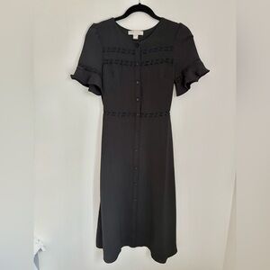 Black Ruffle Sleeve NWOT Midi Dress Coquette Fairycore Cottagecore Clean
